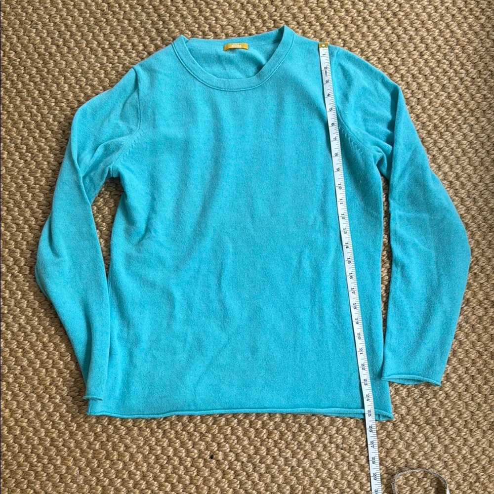 J. Crew Blue Cashmere Crewneck Sweater Knit Casual - Picture 3 of 5